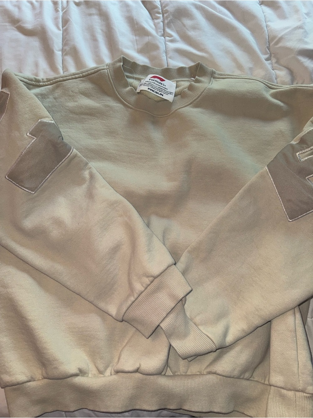 Formula 1 Beige Crewneck Sweatshirt Pacsun size large